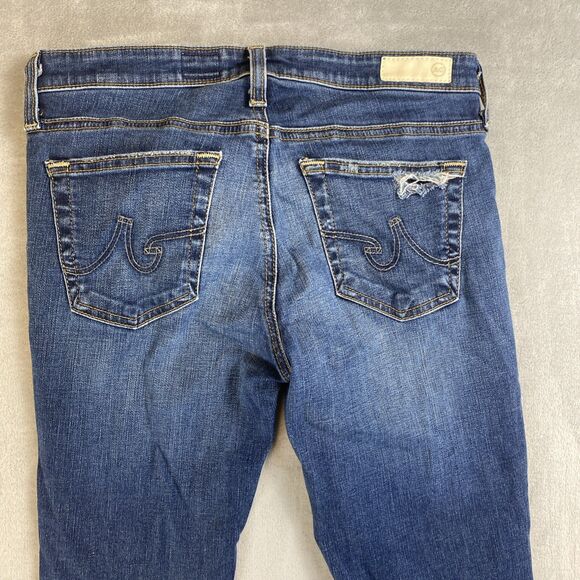 Adriano Goldschmied Womens 26R Denim Jeans Stevie Slim Straight Ankle Distressed - Picture 8 of 9